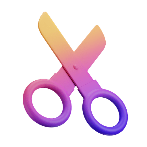 Scissor, cut, scissors 3D illustration