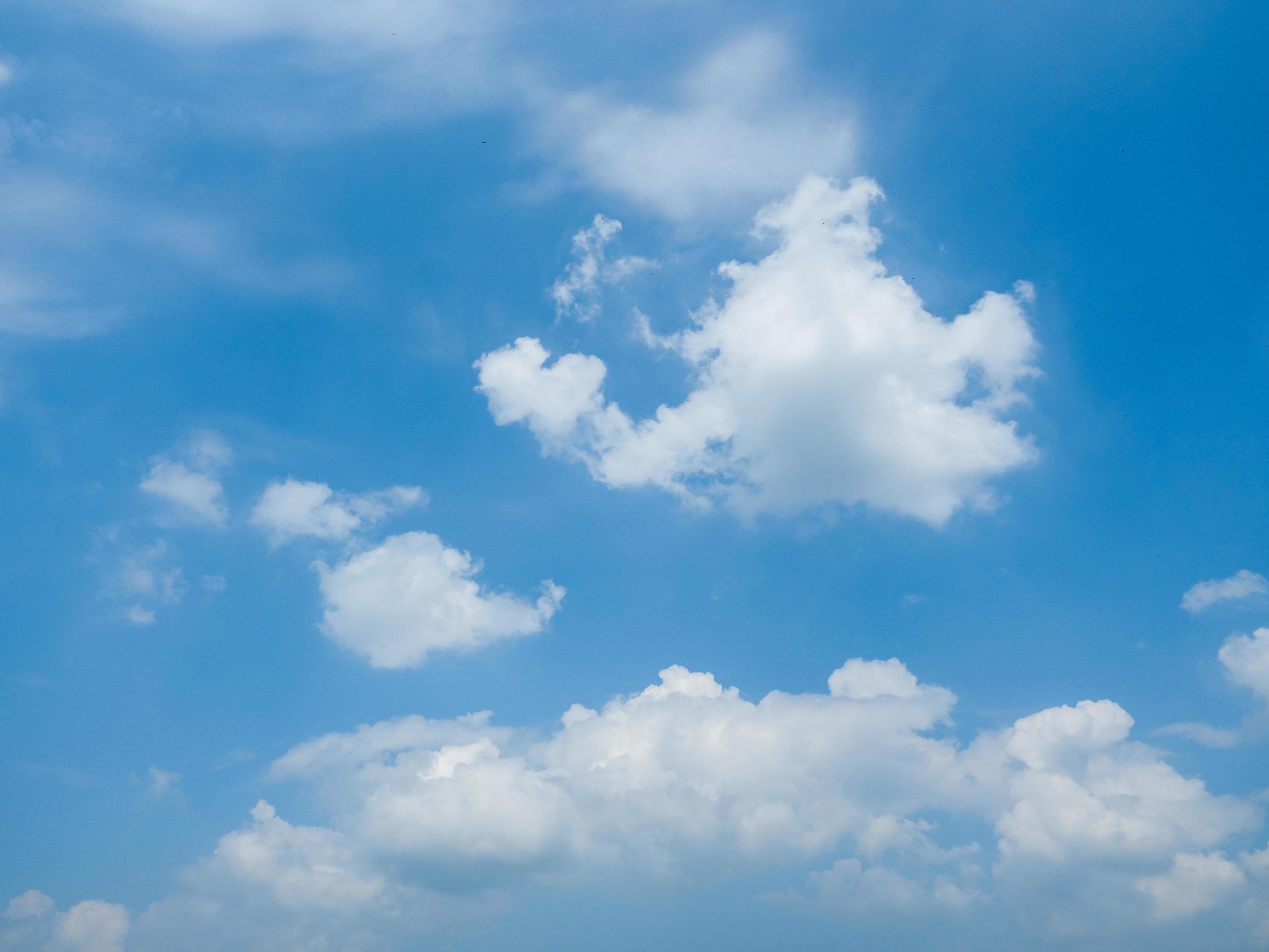 Blue sky with white cloudy clean weather beautiful sky image nature space Stock Free