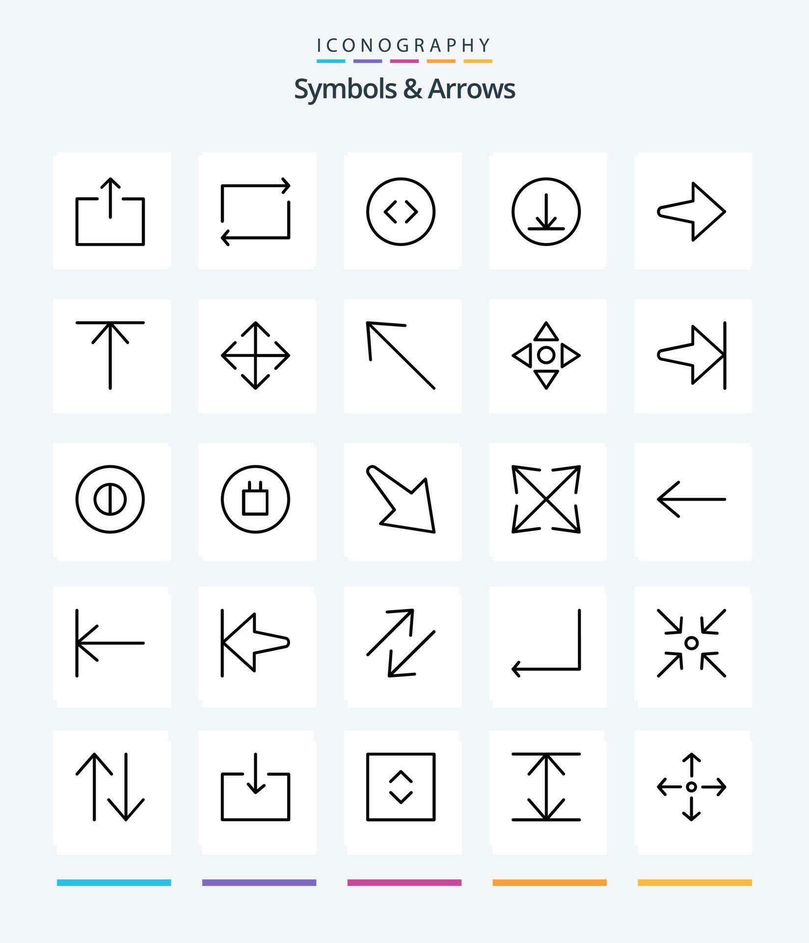 Creative Symbols Arrows 25 OutLine icon pack Such As move. up. enlarge. home. right Stock Free