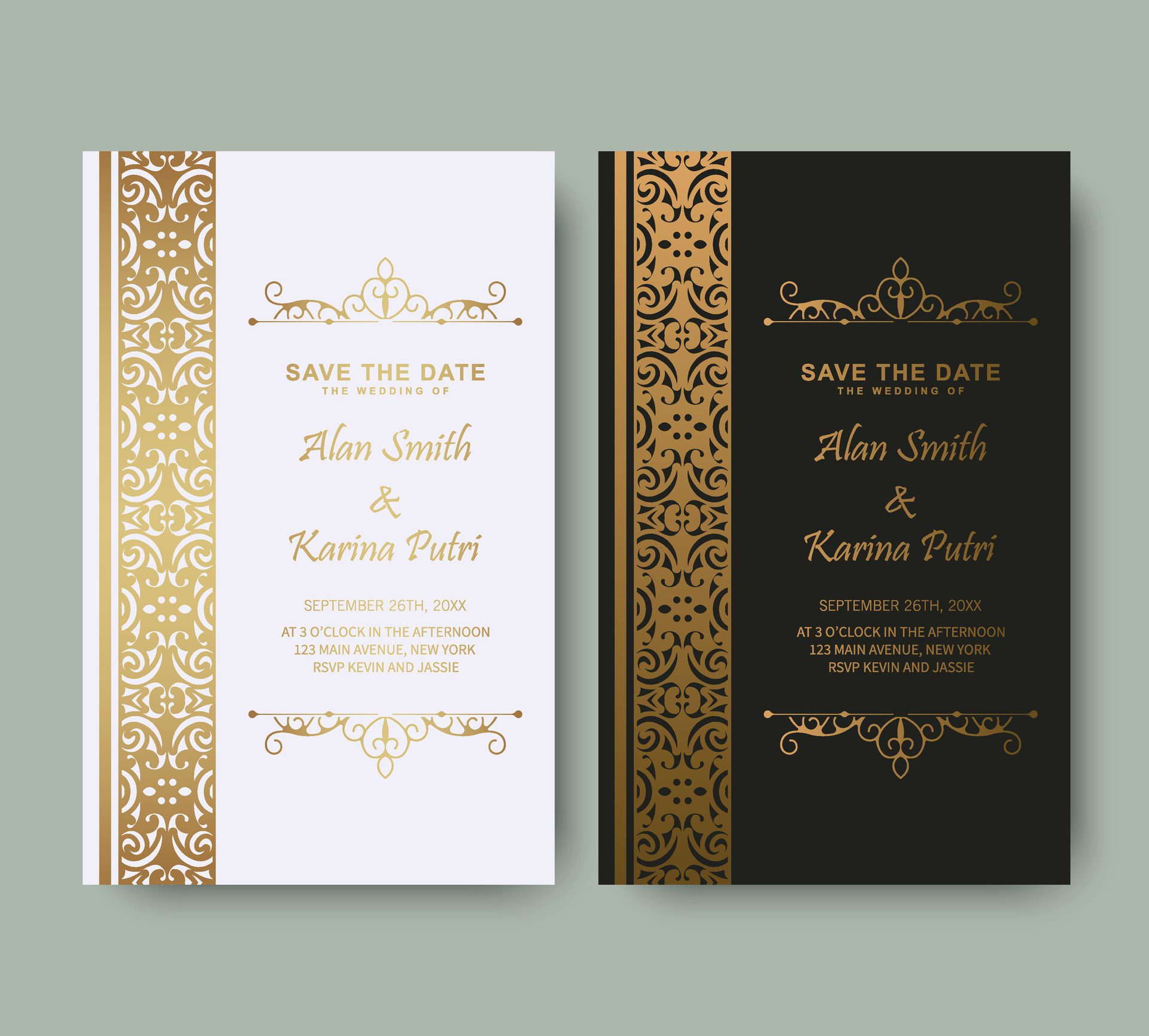 Luxury ornament pattern invitation card Free Vector