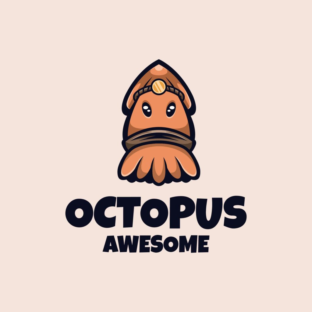 Illustration vector graphic of Octopus, good for logo design Stock Free