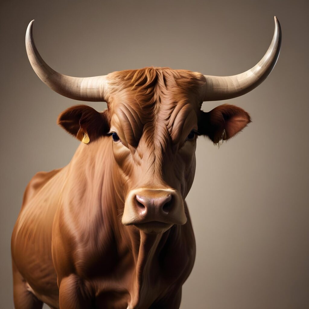 Bull portrait lite background Stock Free