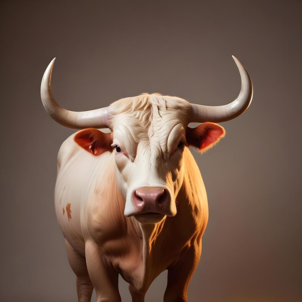 Bull portrait lite background Stock Free