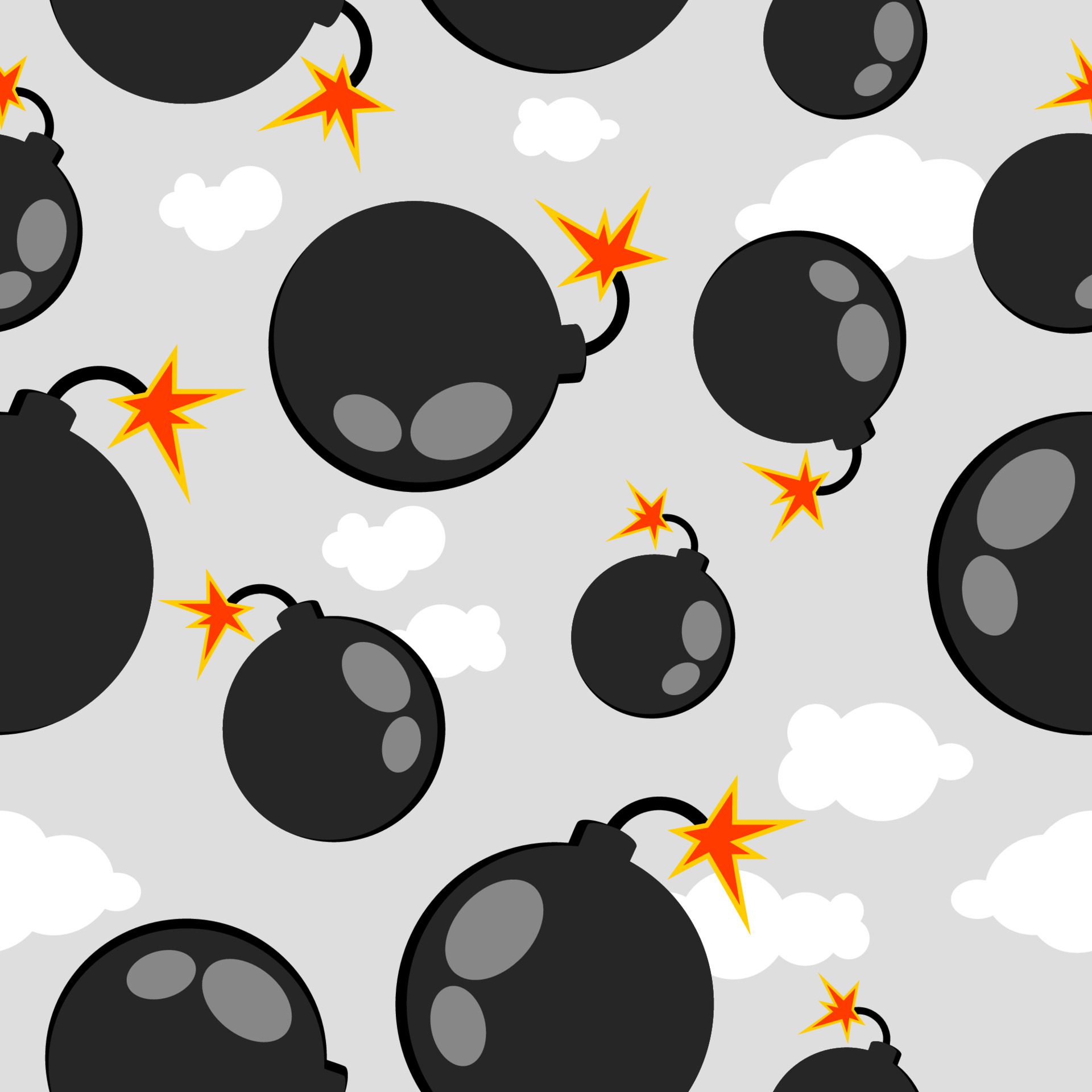 Seamless pattern of bomb illustration Free Vector