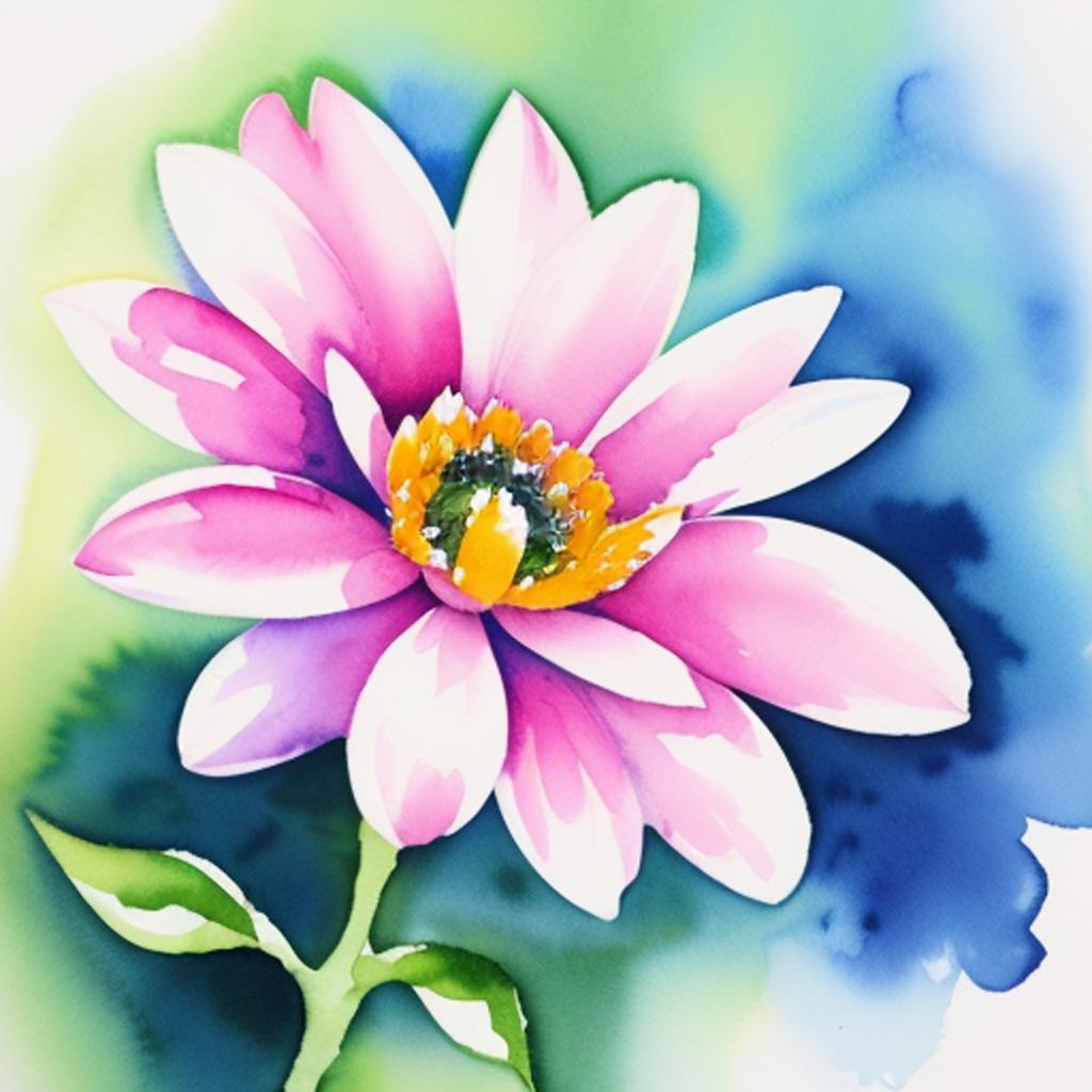 Water color flower by by @ai_generated