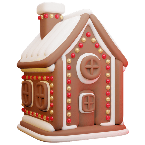 House, gingerbread, christmas 3D illustration