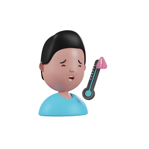 Fever, symptoms, temperature 3D illustration