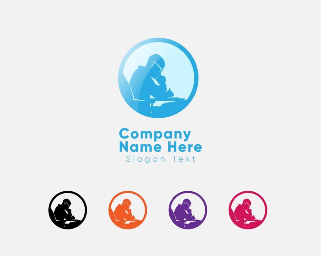 Journalist logo silhouette set Stock Free