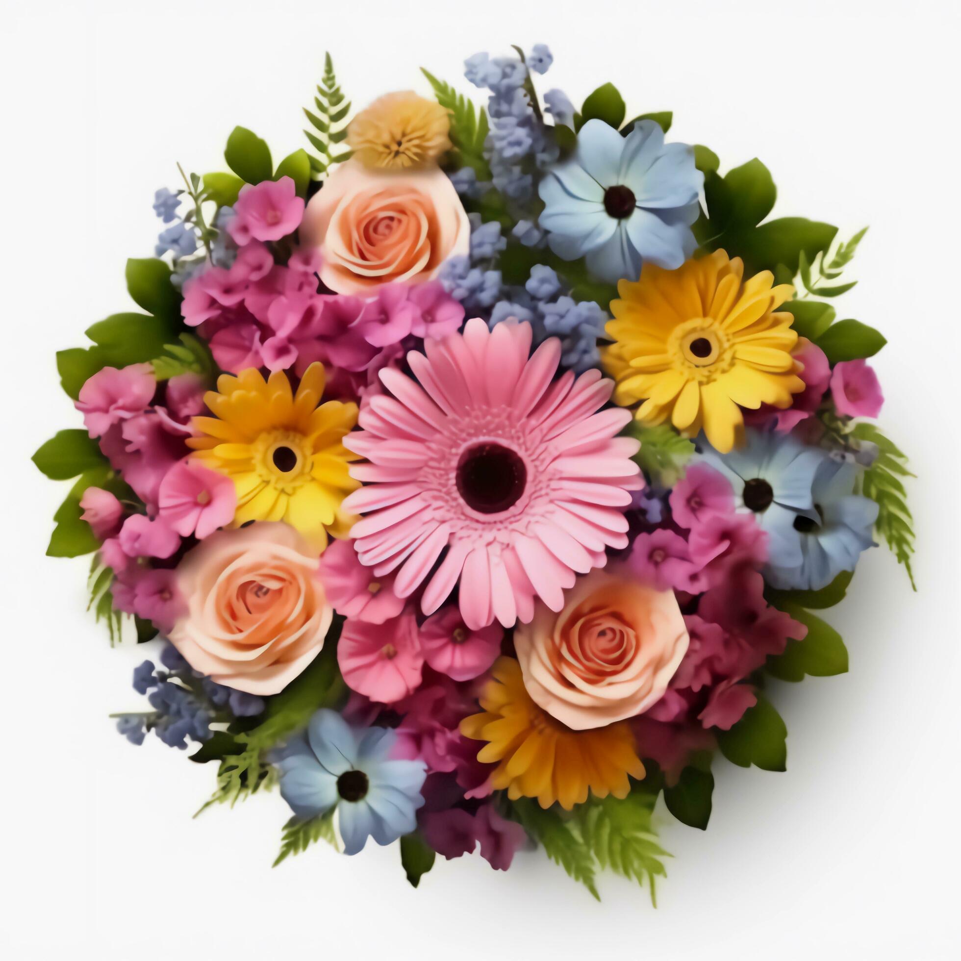 A colorful bouquet of flowers. AI Generated. Stock Free