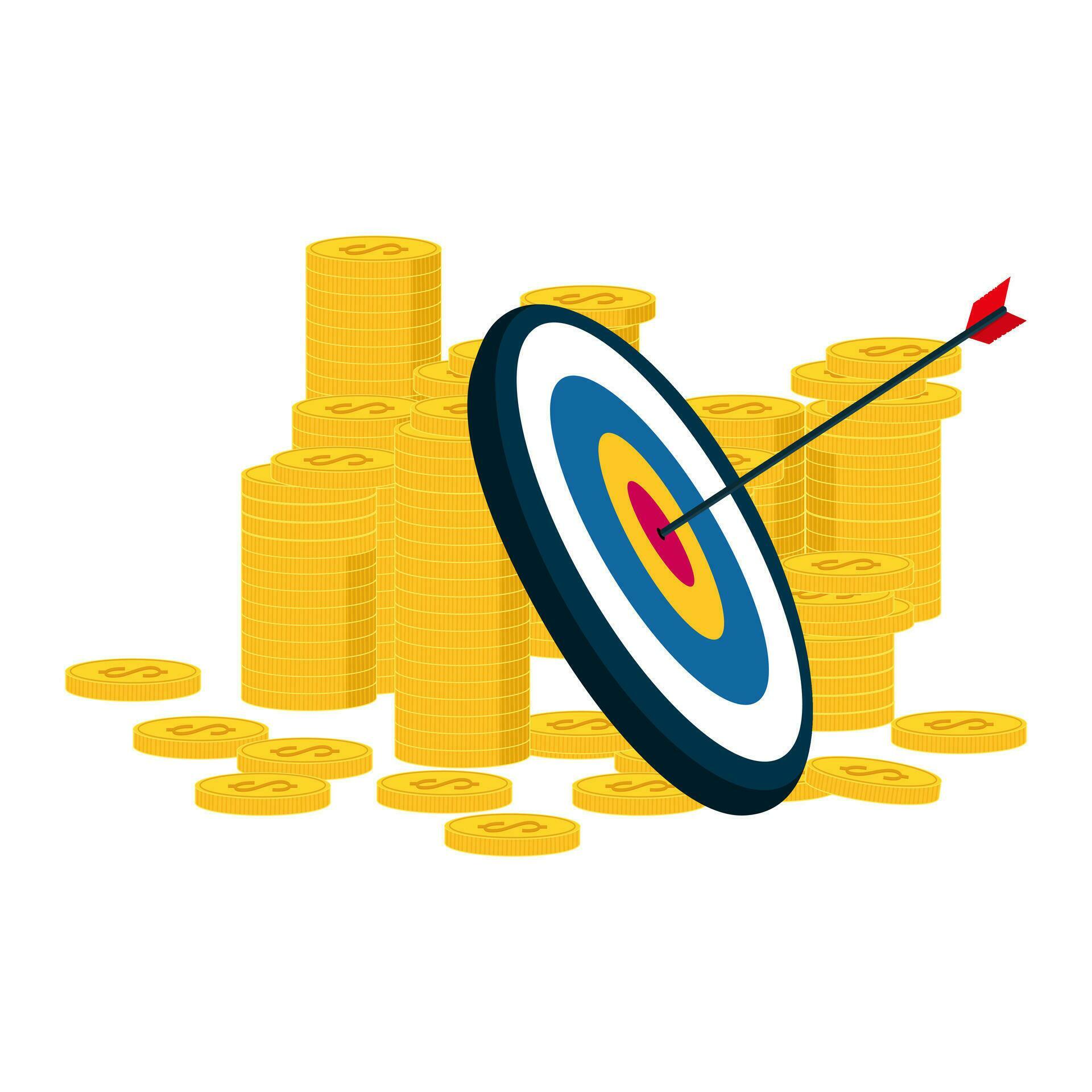 Arrow target profit, shoot to aim at achieving excellent results, financial benefits Business vector Stock Free and Free SVG