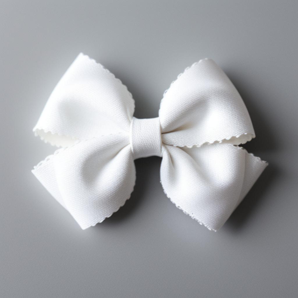 Plain white hair bow by @ai_generated