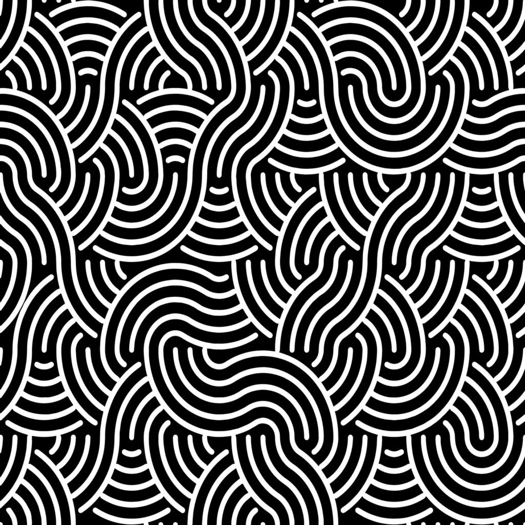 Vector Seamless Black White Irregular Arc Lines Geometric Pattern Free Vector