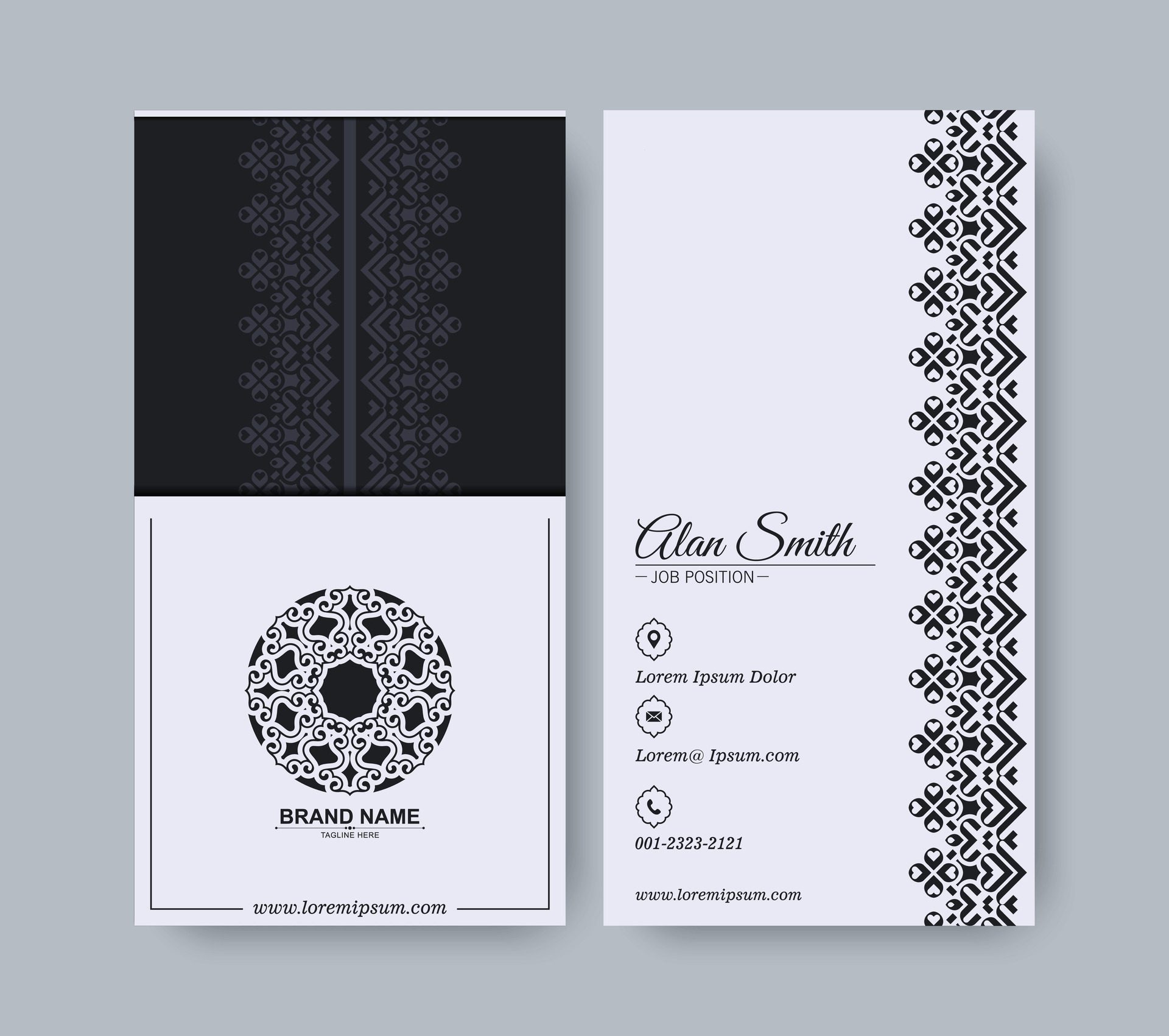 ornament pattern business card design Free Vector