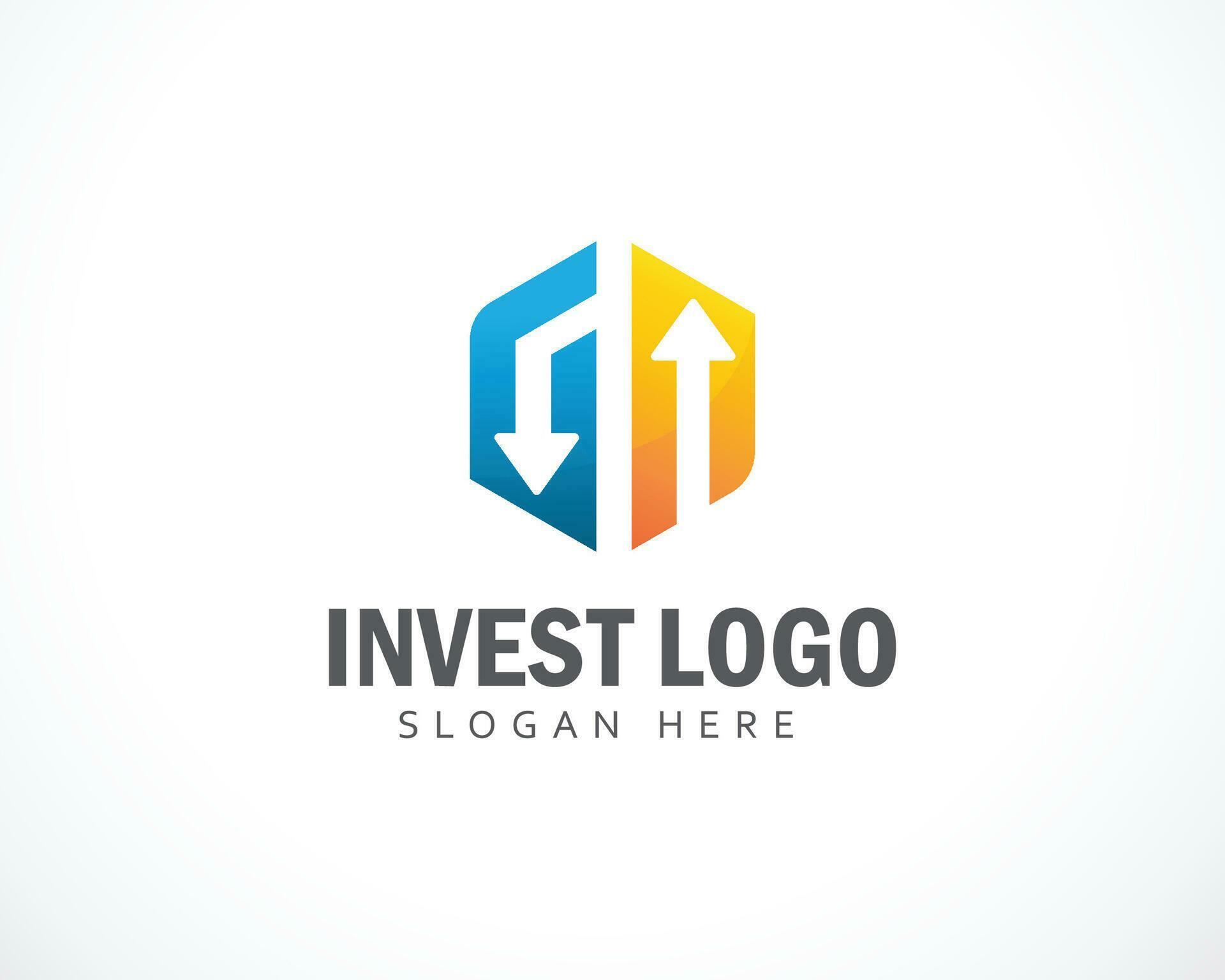 Invest logo creative sign symbol arrow market finance business design template Stock Free