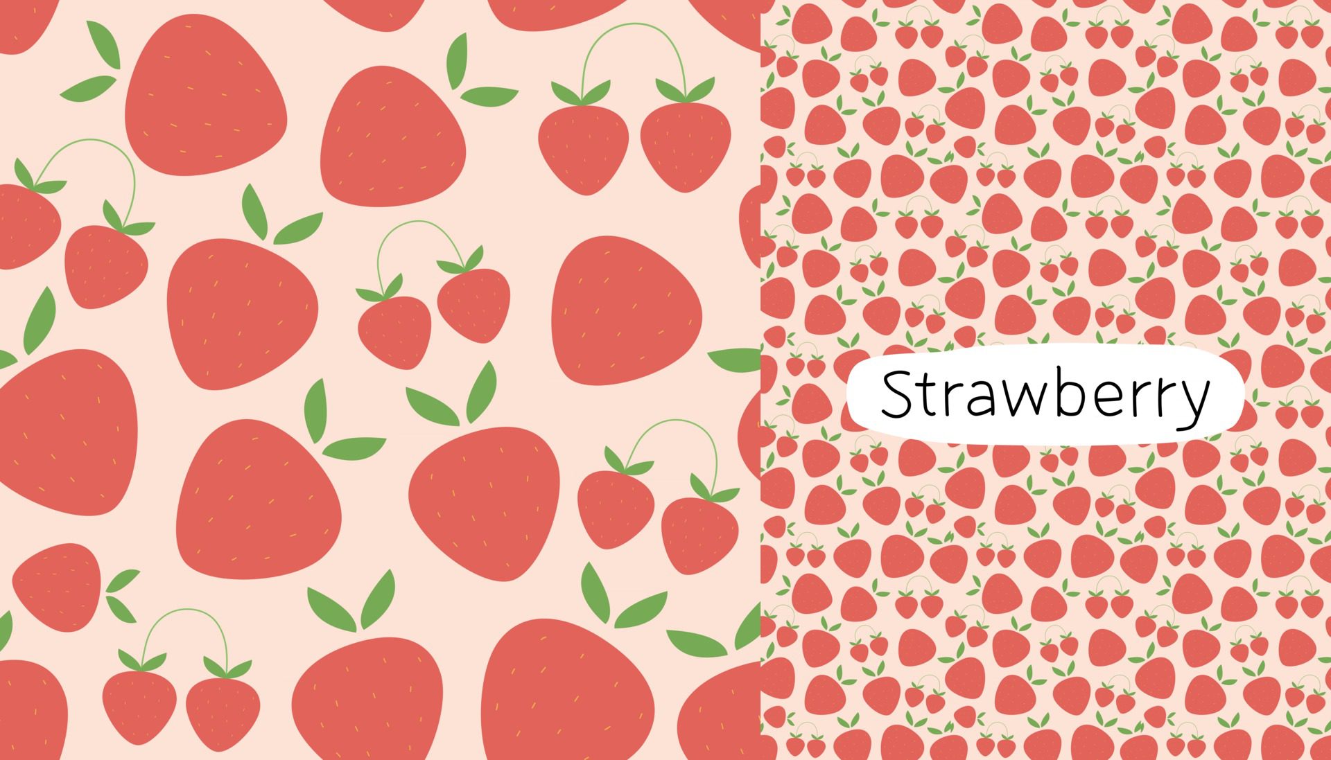 Strawberry seamless pattern design template. Free Vector