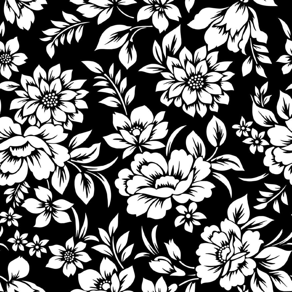 Floral wallpaper Floral pattern wallpaper Black and white flowers Free Vector