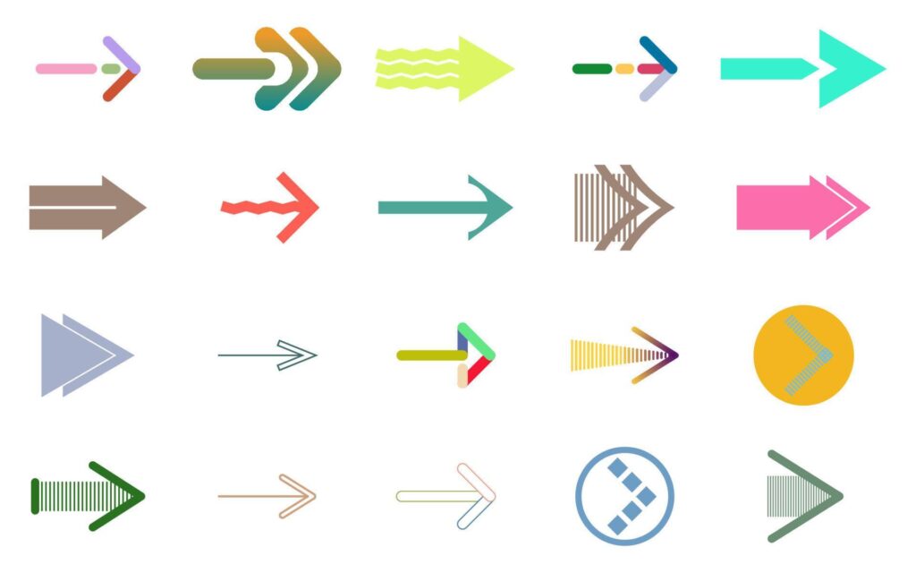 Set of Color Arrows Icons Stock Free Collection Stock Free and Free SVG