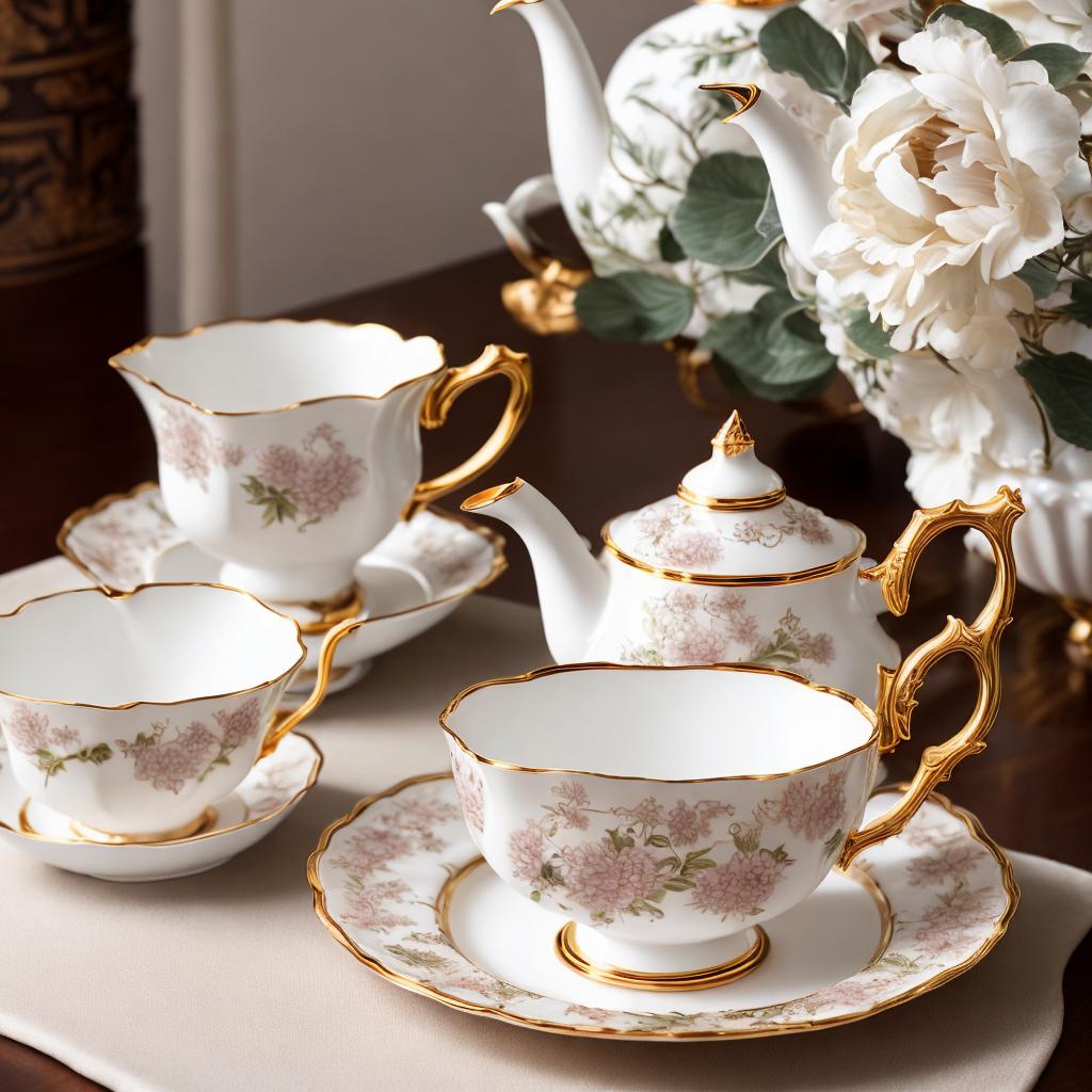 Photo. Elegant tea set, by @ai_generated