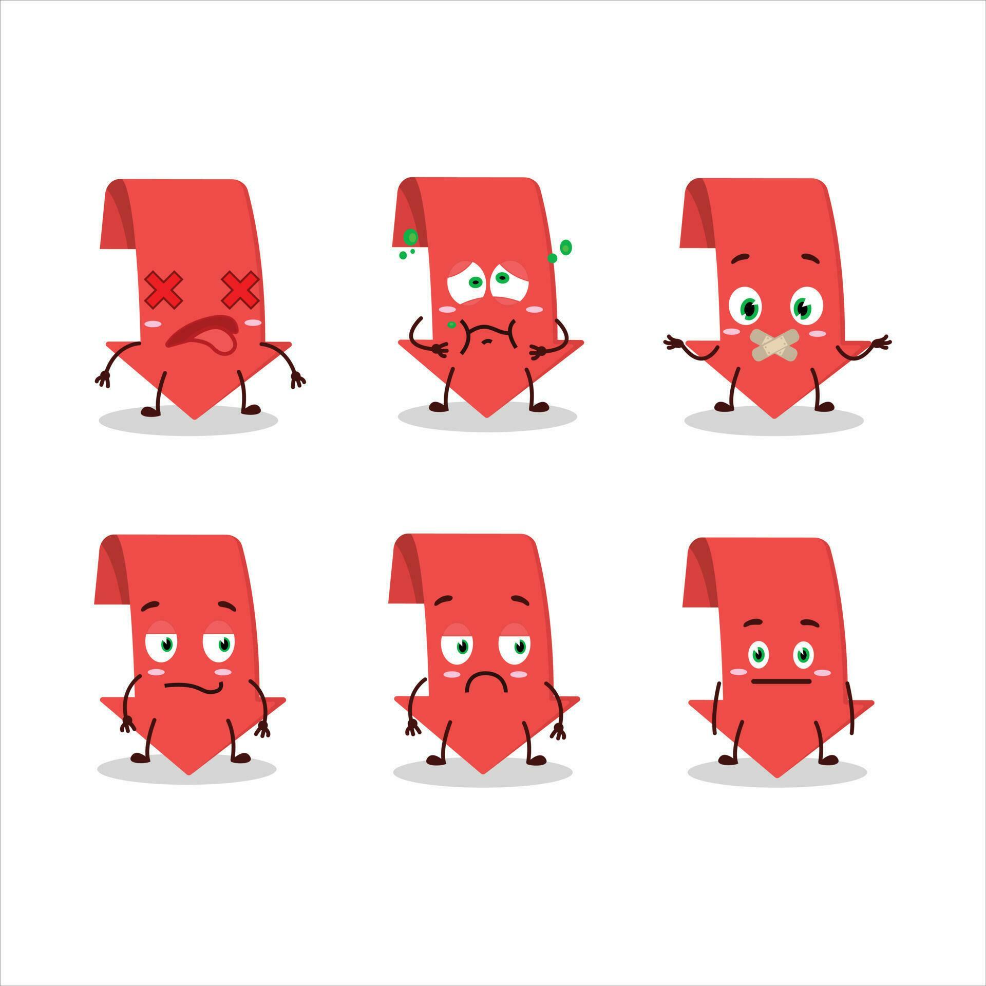 Arrow down cartoon character with nope expression Stock Free