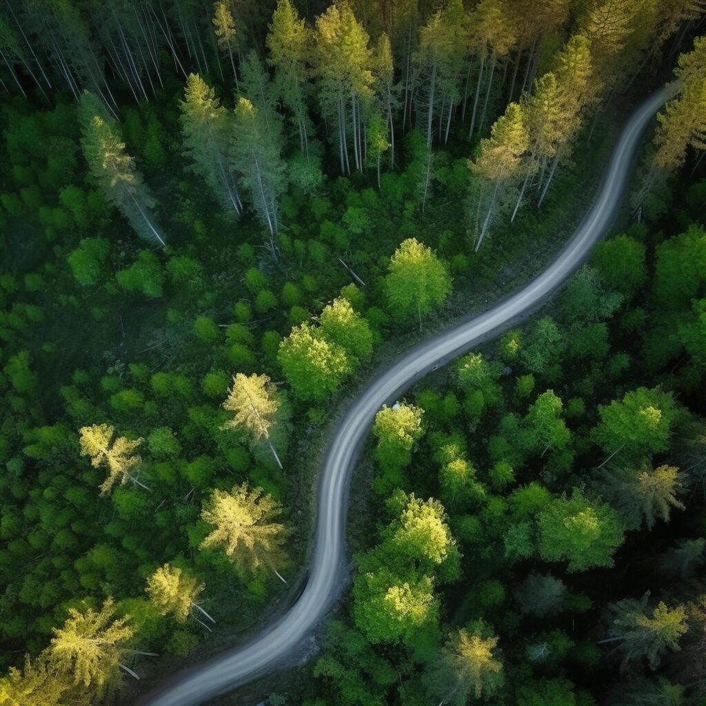 Drone view road. Illustration Stock Free