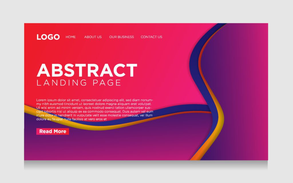 abstract gradient landing page for your website Free Vector