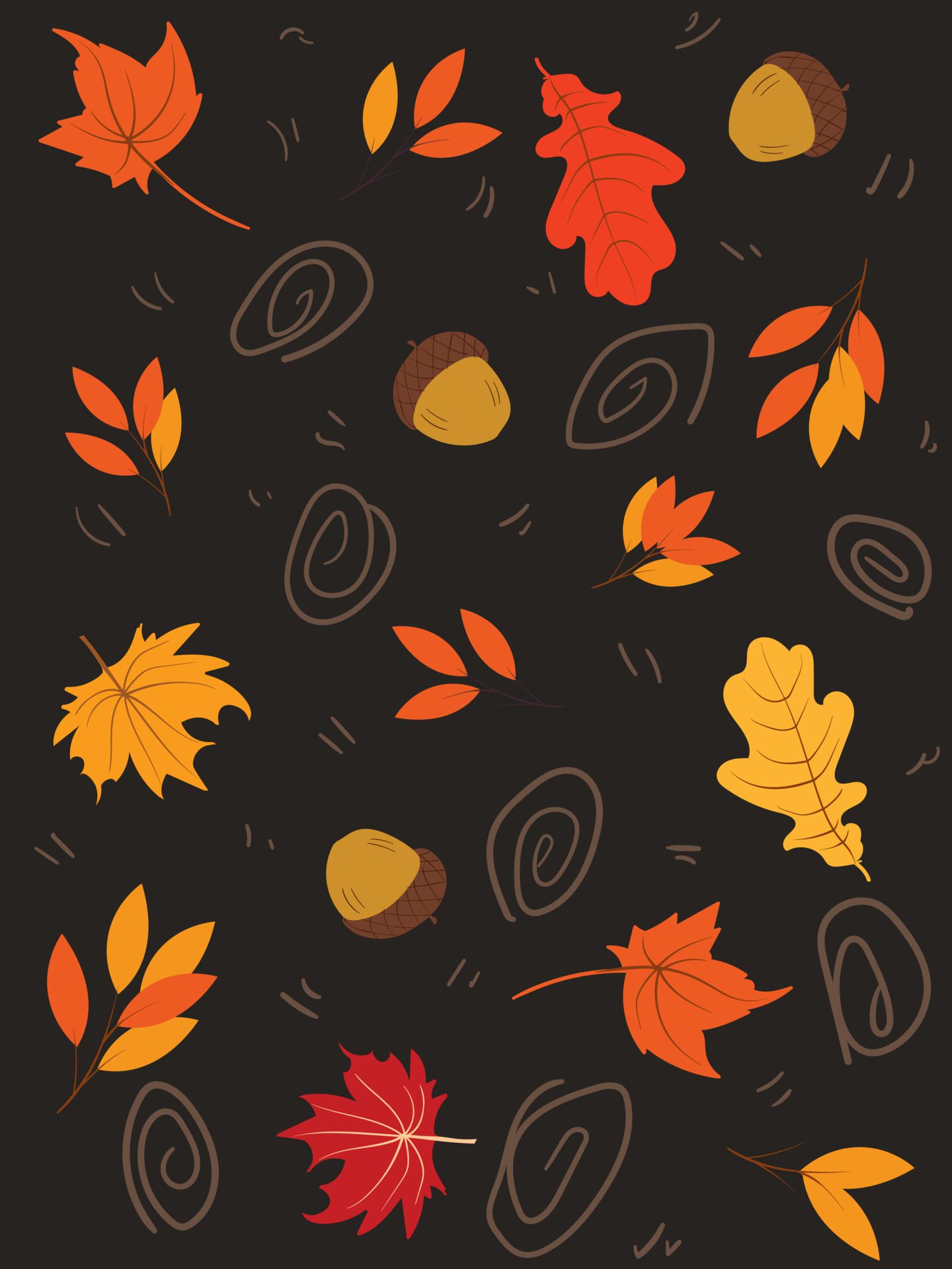 Autumn leaves seamless pattern isolated in white background Free Vector