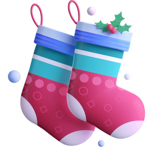 Socks, winter, christmas 3D illustration