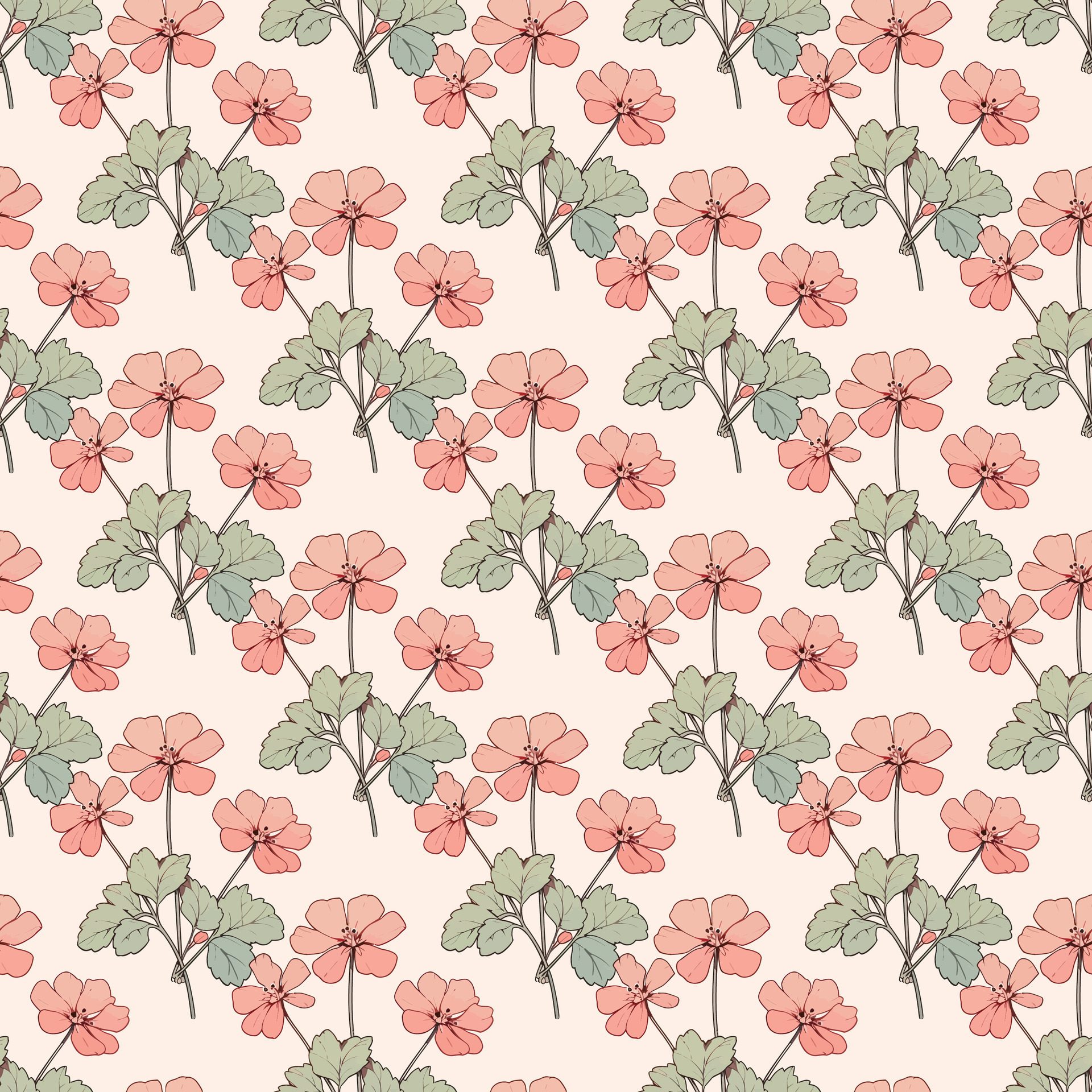 Simple Exotic Bouquets Seamless Pattern Design Free Vector