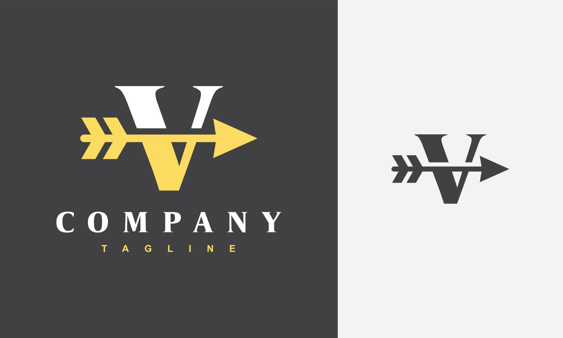 initial V arrow logo Stock Free