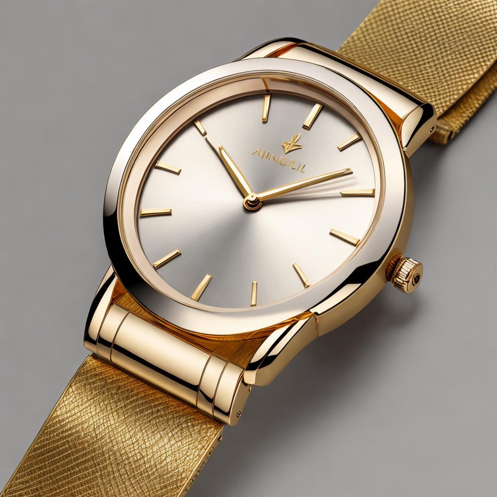 Elegant wristwatch design, gold by @ai_generated