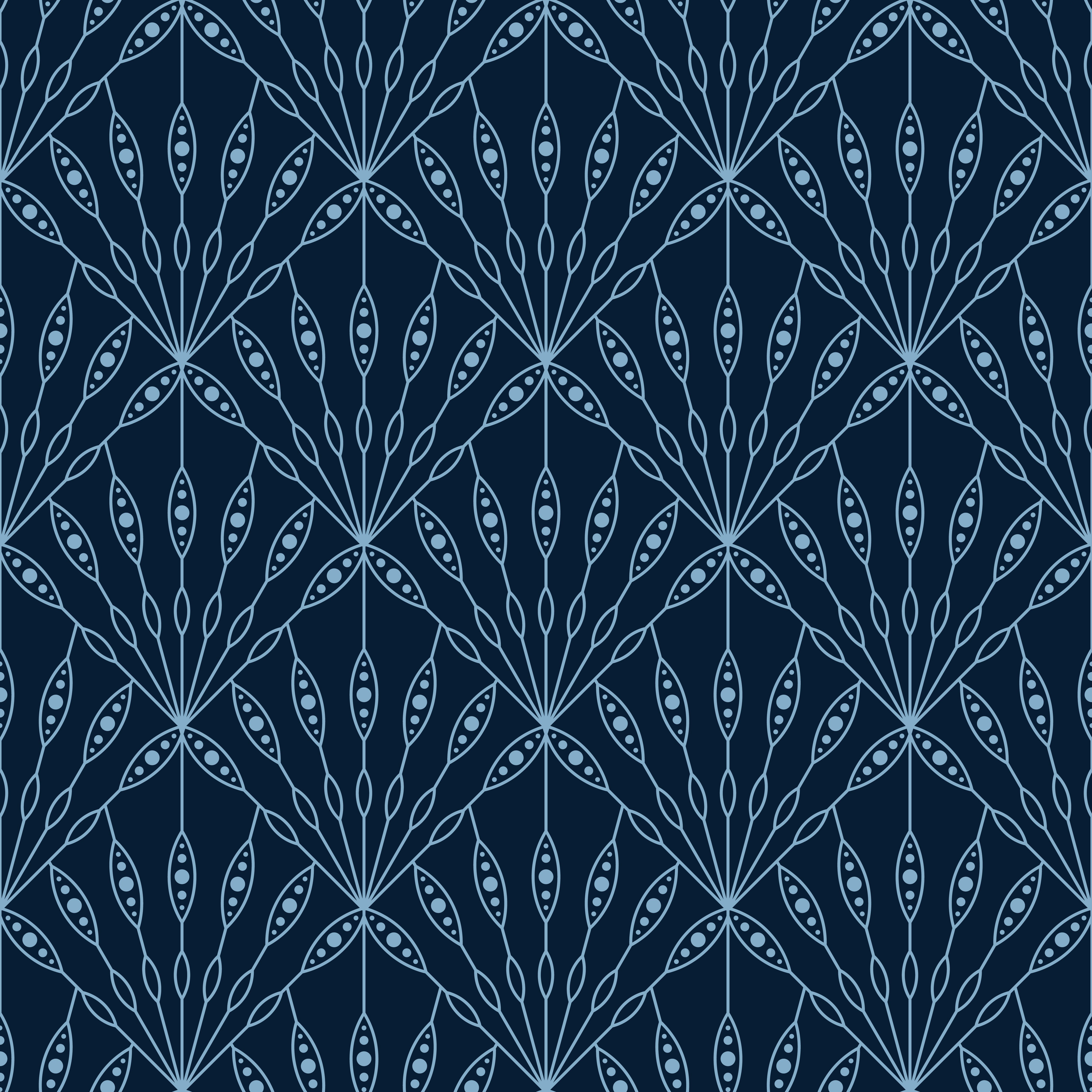 floral fan seamless art deco geometric pattern Free Vector