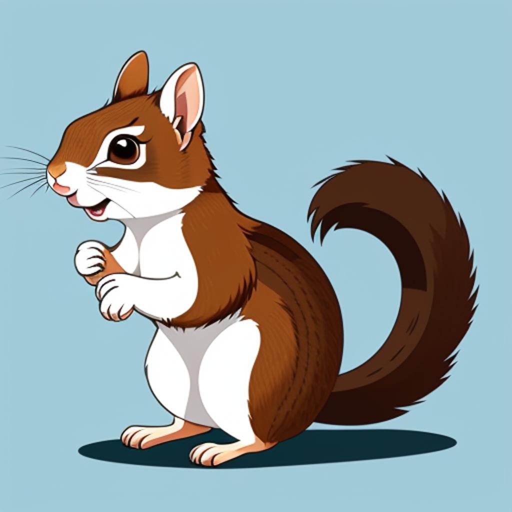 Walking squirrel Anime,Highly detailed,Character by @ai_generated