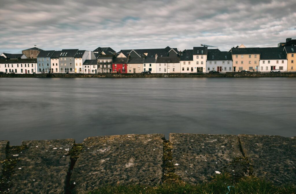 Beautiful cityscape of long walk at Claddagh, Galway City, Ireland Stock Free