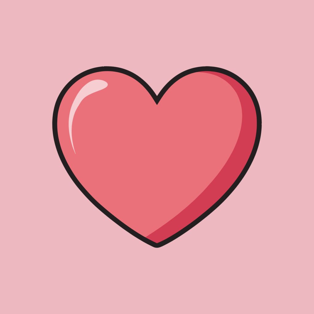 3d Heart clipart sticker. Heart love cartoon. Free Vector