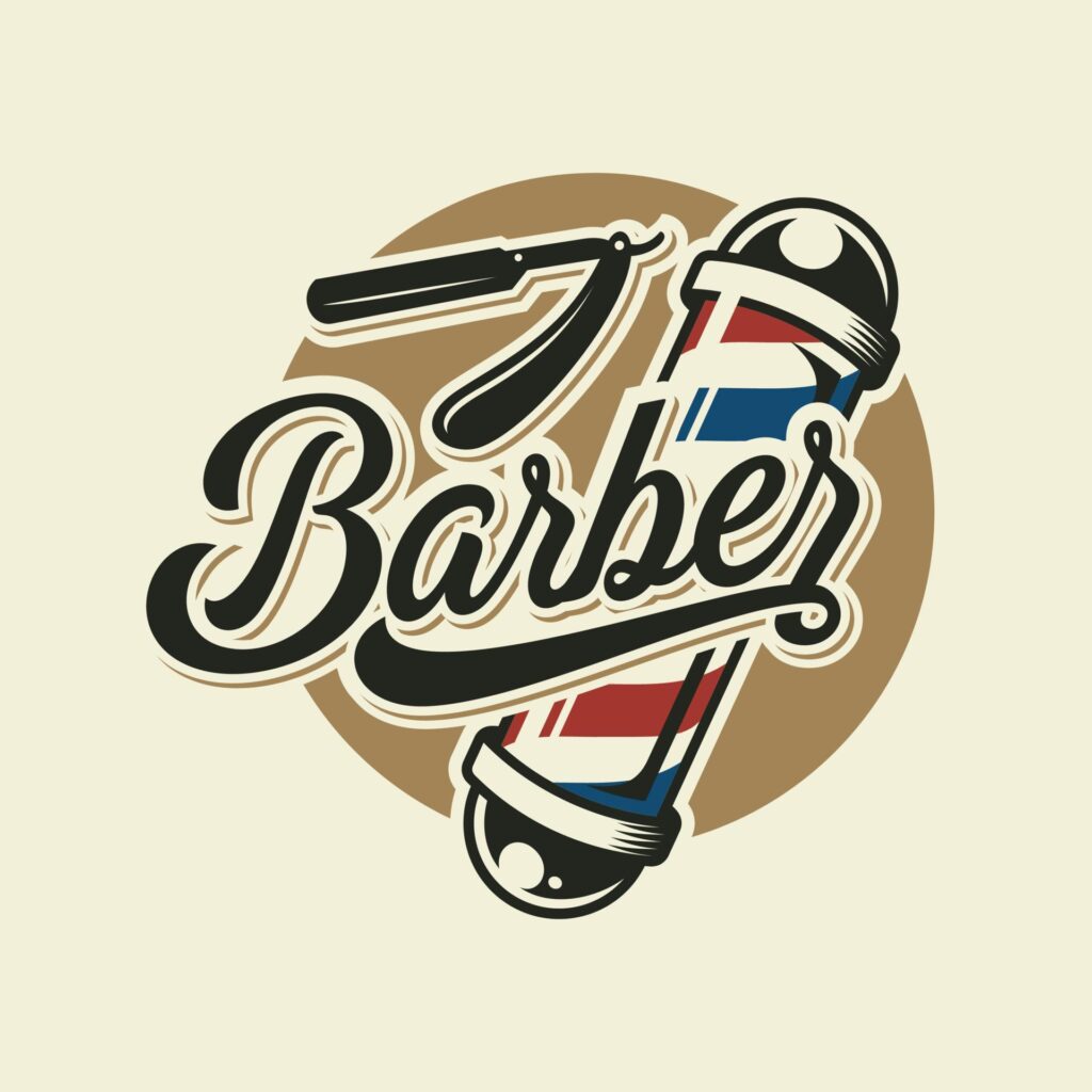 Vintage Barbershop Logo Design Vector Template Stock Free