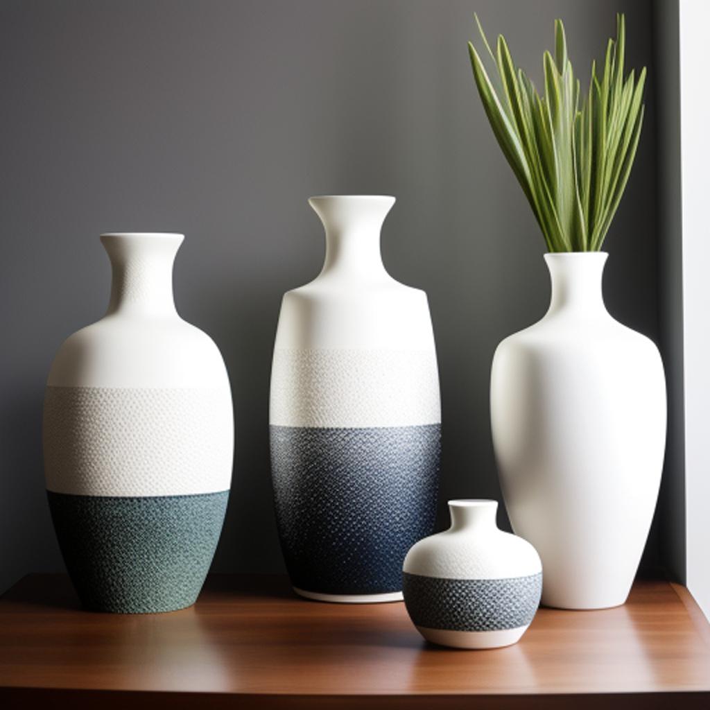 Four realistic vases with by @ai_generated