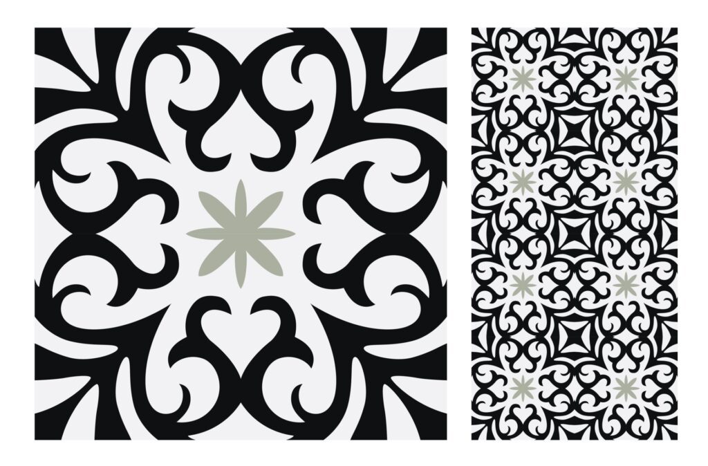 vintage tiles patterns antique seamless design Free Vector