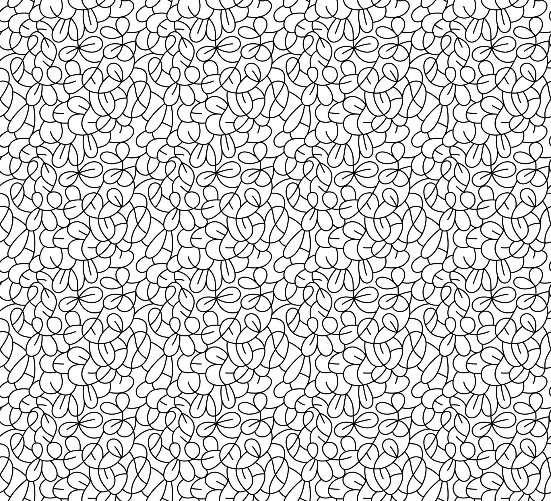 black and white outline art texture vector seamless pattern background Free Vector