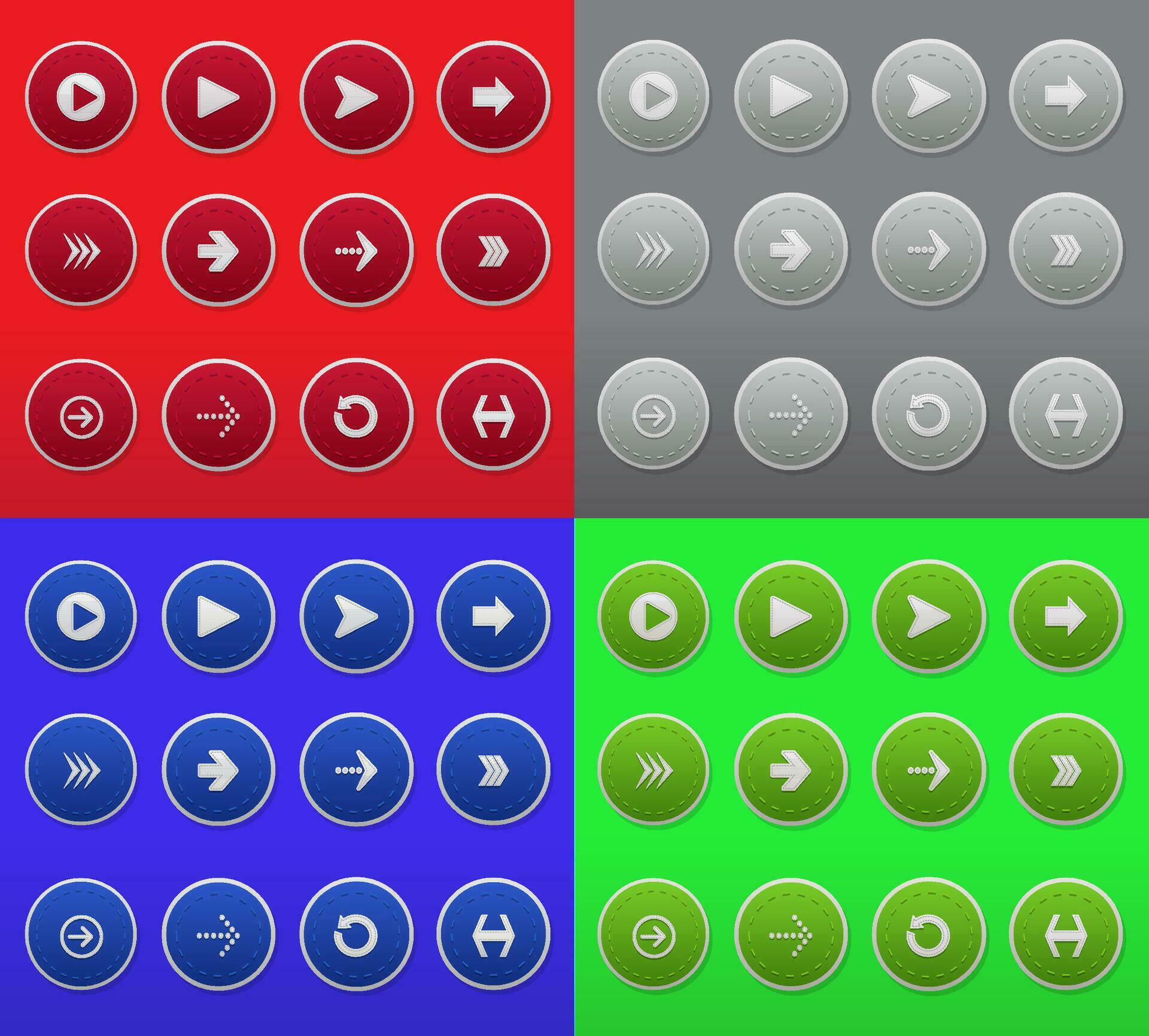 arrow button in many shape and color Stock Free