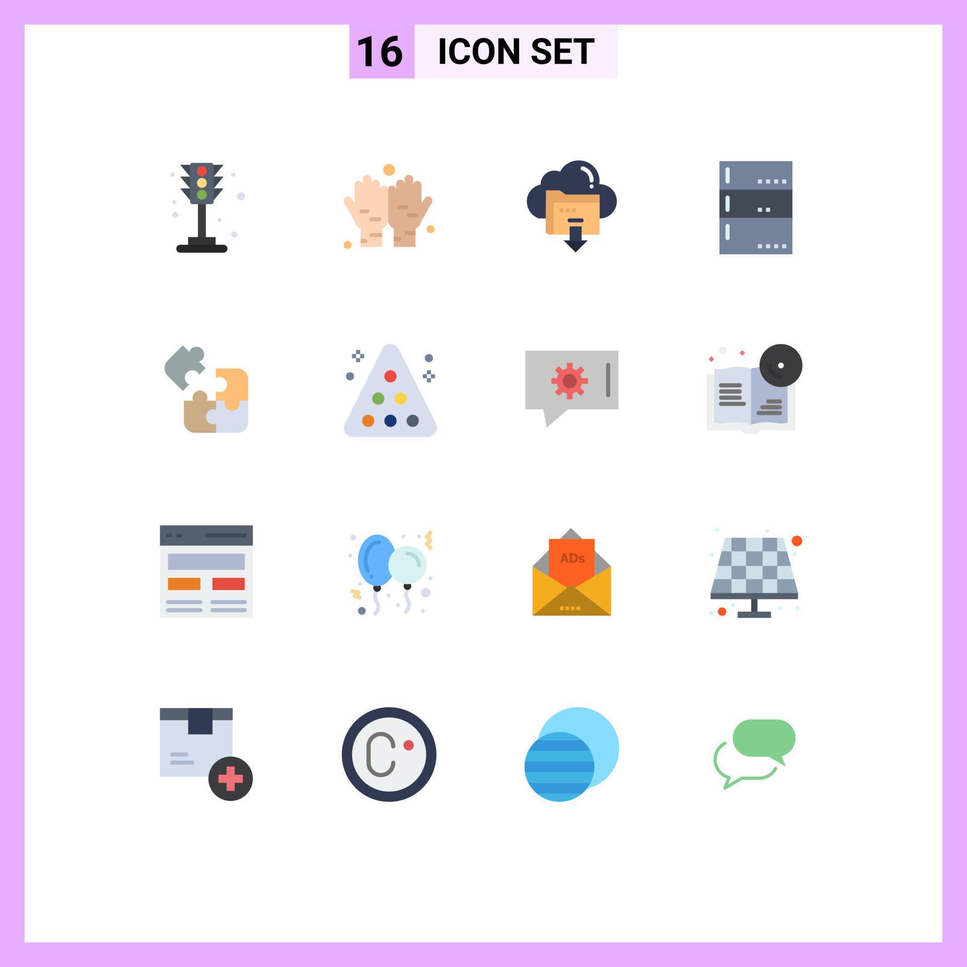 16 Flat Color concept for Websites Mobile and Apps puzzle server arrow devices admin Editable Pack of Creative Vector Design Elements Stock Free