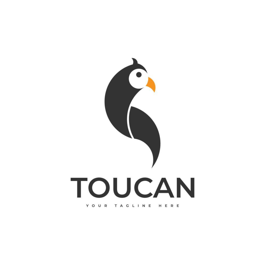 Toucan animal nature design bird icon illustration logo Stock Free