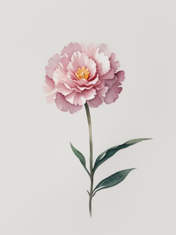 One carnation flower in by @ai_generated