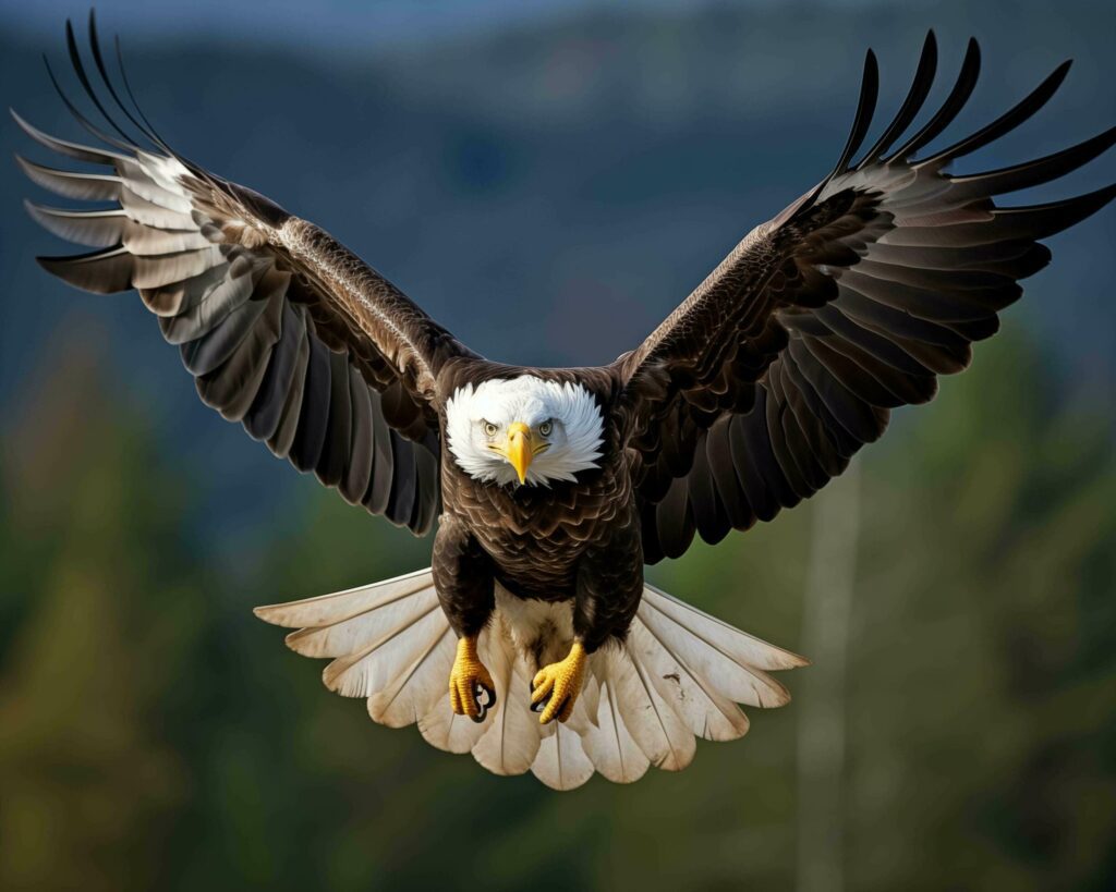 Bald Eagle Haliaeetus leucocephalus in flight Free Photo