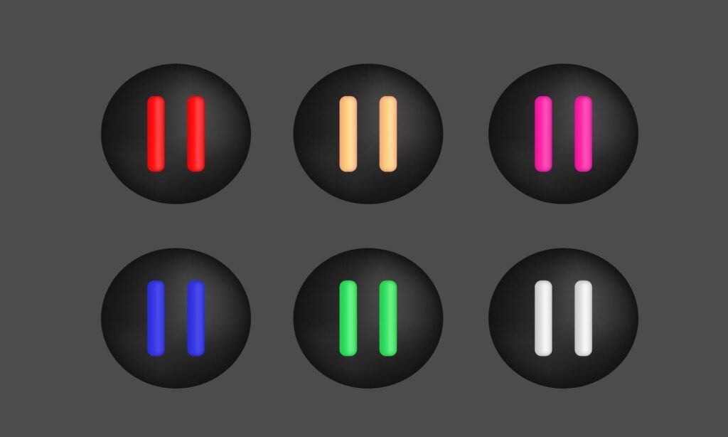 3d icon realistic set pause buttons design Stock Free