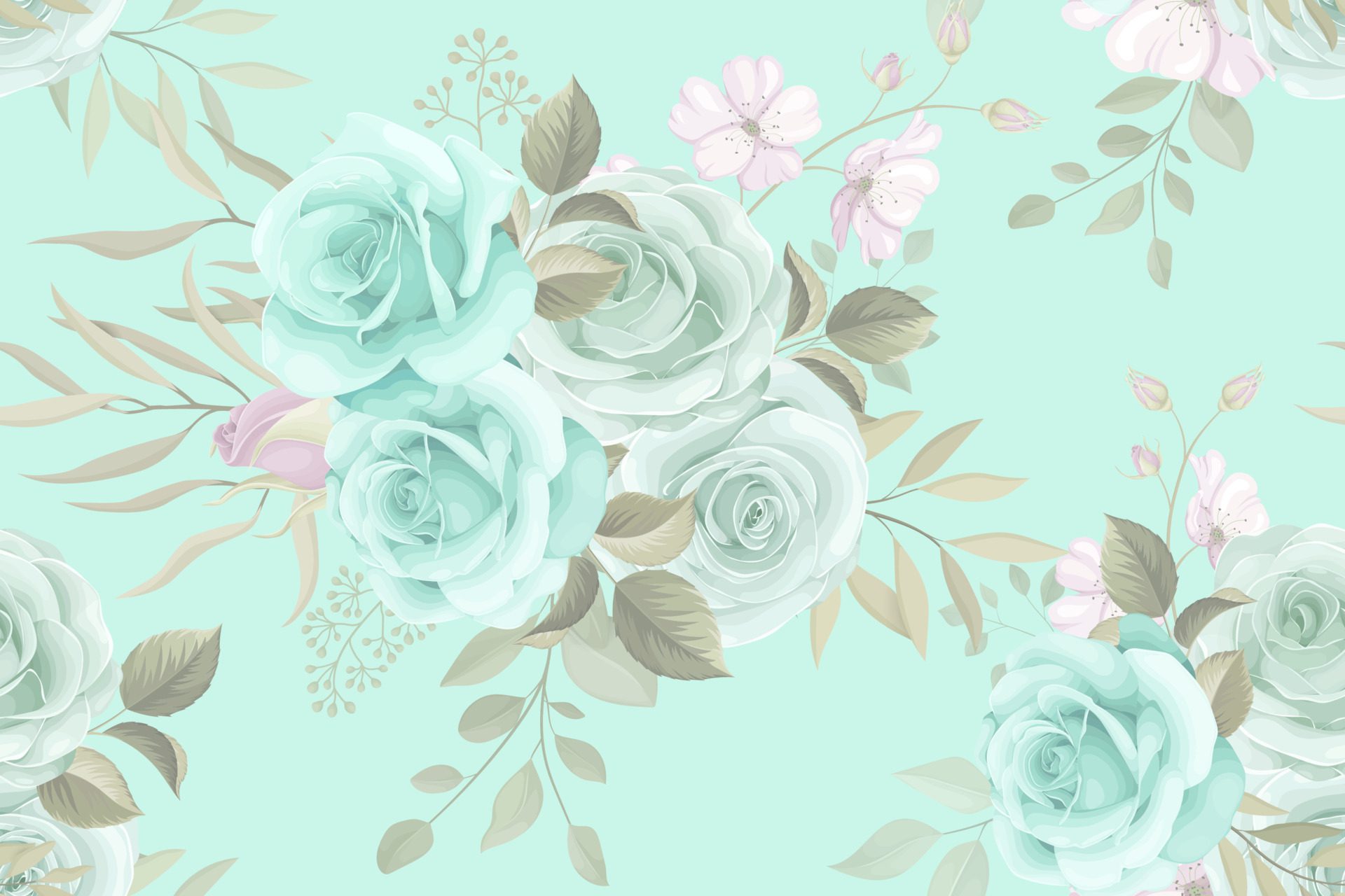 Floral seamless pattern background with soft color Free Vector and Free SVG