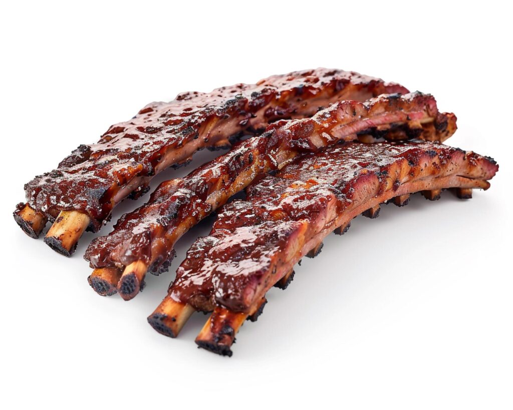 three ribs on a white background Stock Free