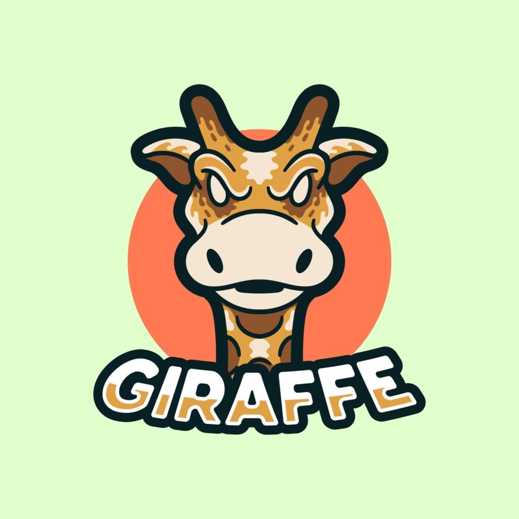 Giraffe mascots logo illustration modern style Stock Free