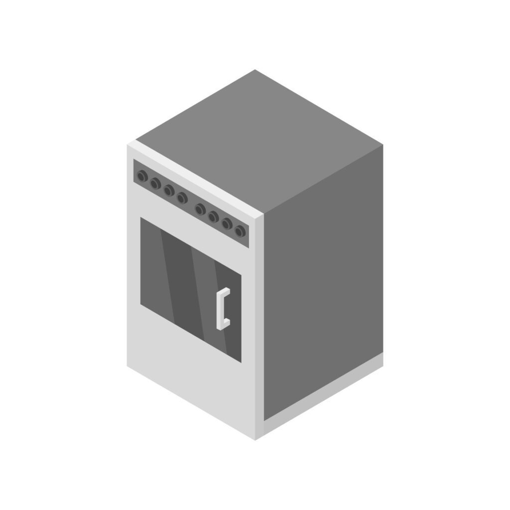 Oven isometric on white background Free Vector