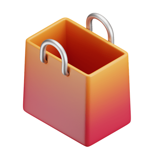 Bag, shopping, empty bag 3D illustration