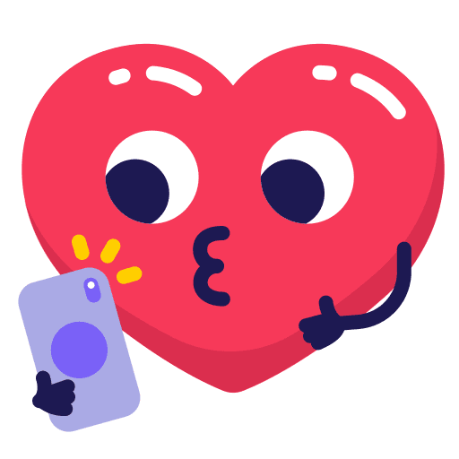 Emoji, heart, selfie sticker